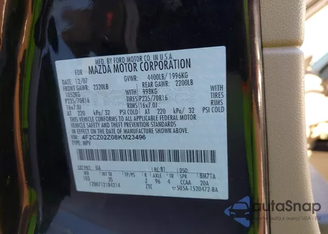 2008 Mazda Tribute I Sport из США, поврежденный, VIN 4F2CZ02Z08KM23496